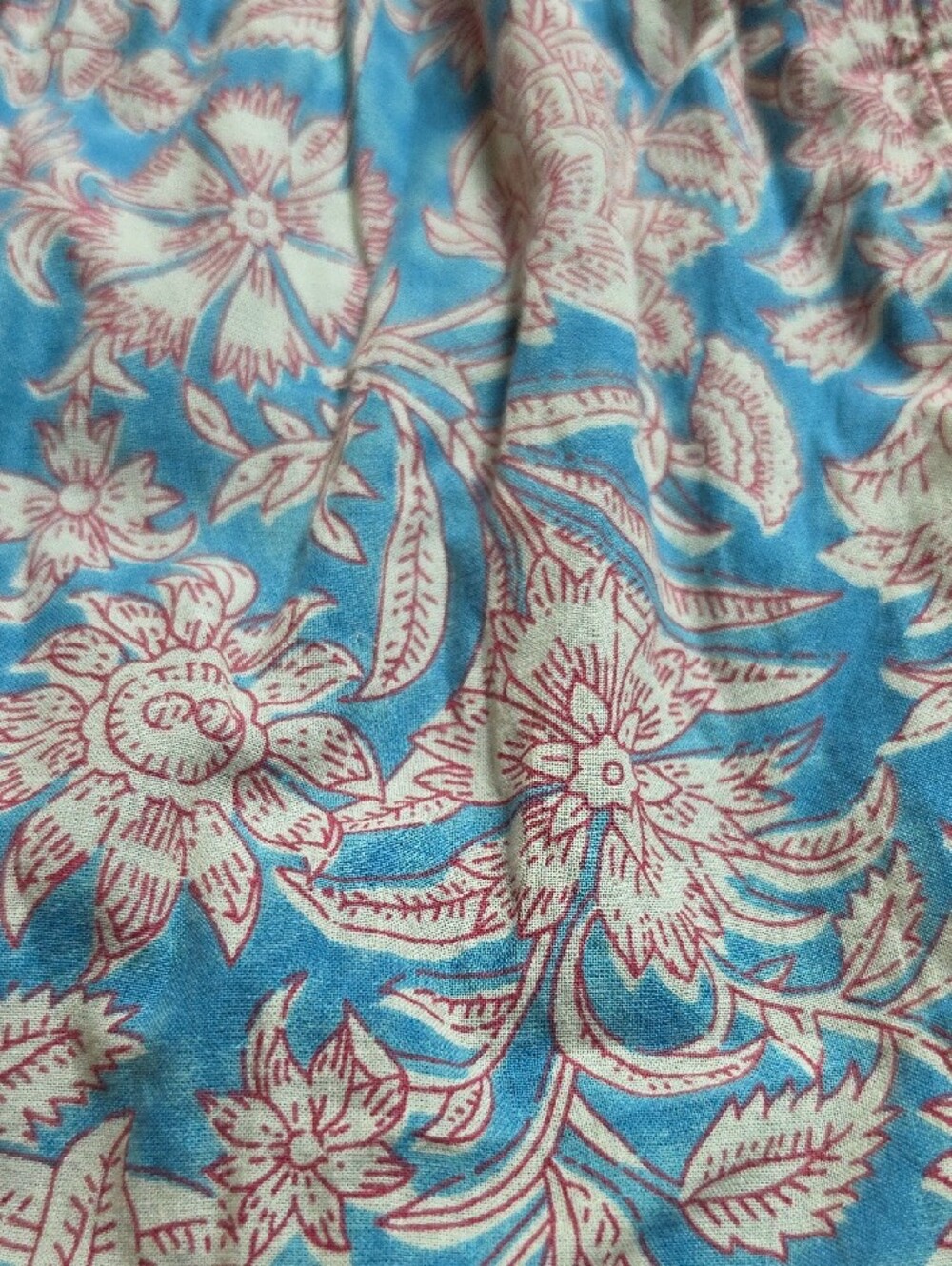 NATURAL LIFE | Floral Block Print Tiered Cotton Tassel Long Maxi Dress | L - Picture 9 of 11